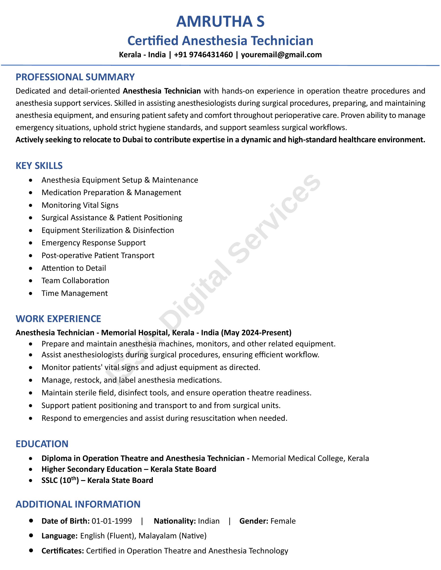 ATS-friendly CV Sample Design